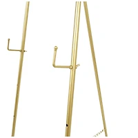 63" Gold Metal Scroll 3-Tier Display Easel
