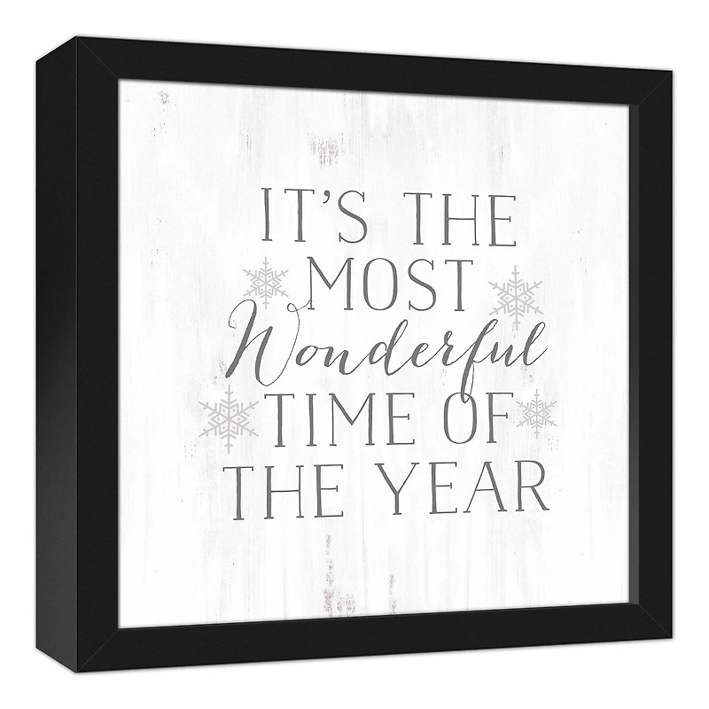 The Most Wonderful Time of the Year 12x12 Black Framed Canvas