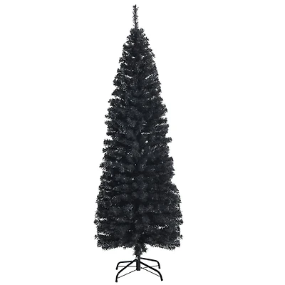 Costway 6ft. Unlit Black Slim Artificial Christmas Tree