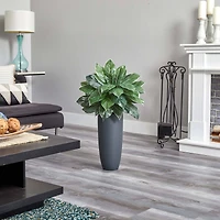 3ft. Real Touch™ Chinese Evergreen Plant in Tall Black Planter