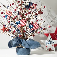 Glitzhome® 20" Patriotic America Berry Table Tree