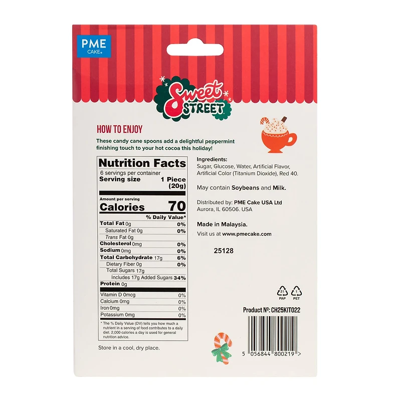 PME Cake Sweet Street® Peppermint Candy Cane Spoons, 6ct.