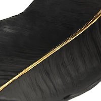 CosmoLiving by Cosmopolitan 13" Black Feather Decorative Bowl