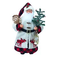 15" Plaid Moose Santa Claus Decoration