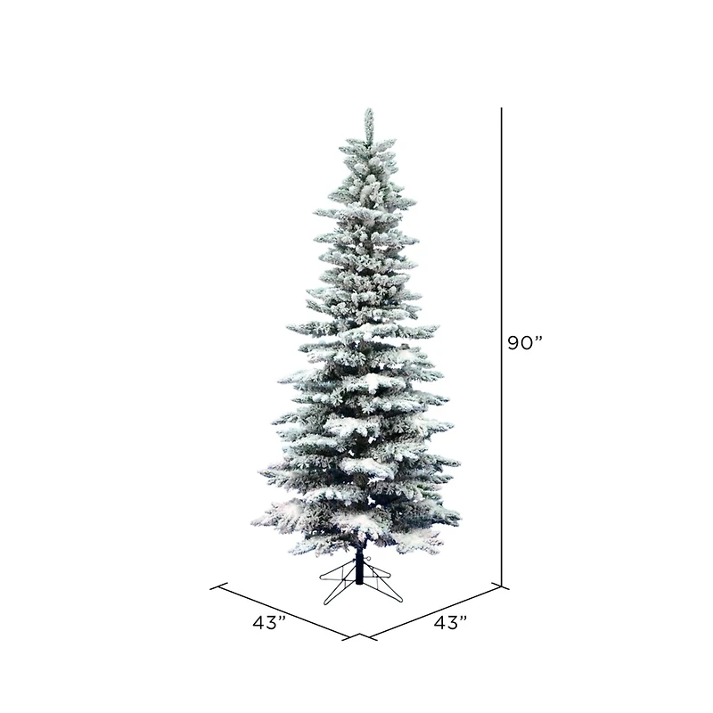 7.5ft. Unlit Slim Flocked Utica Fir Artificial Christmas Tree