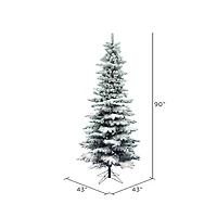 7.5ft. Unlit Slim Flocked Utica Fir Artificial Christmas Tree