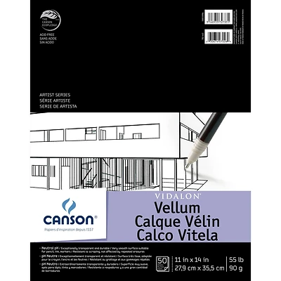 6 Pack: Canson® Artist Series Vidalon® Vellum Tracing Paper, 11" x 14"
