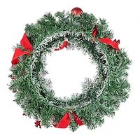 Glitzhome® 24" Flocked Berry, Pinecone & Ribbon Wreath