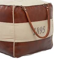 Brown Canvas Rustic Stool, 19" x 21" x 20"