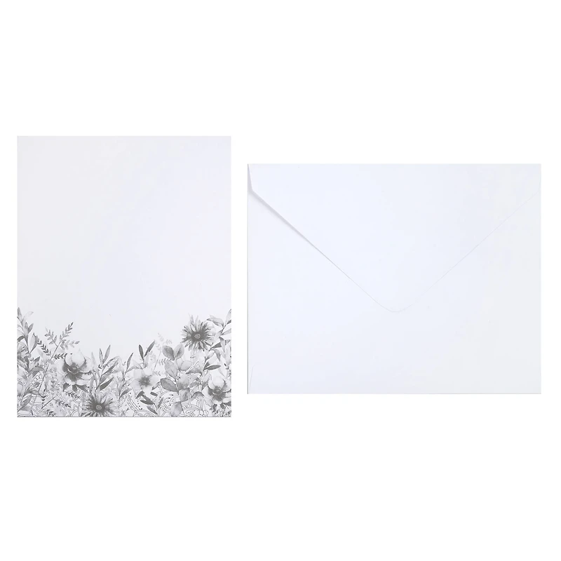 Black Floral Flat Cards & Envelopes by Recollections™, 4.25" x 5.5"