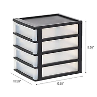 IRIS Black 4 Drawer Desktop Storage Unit Set