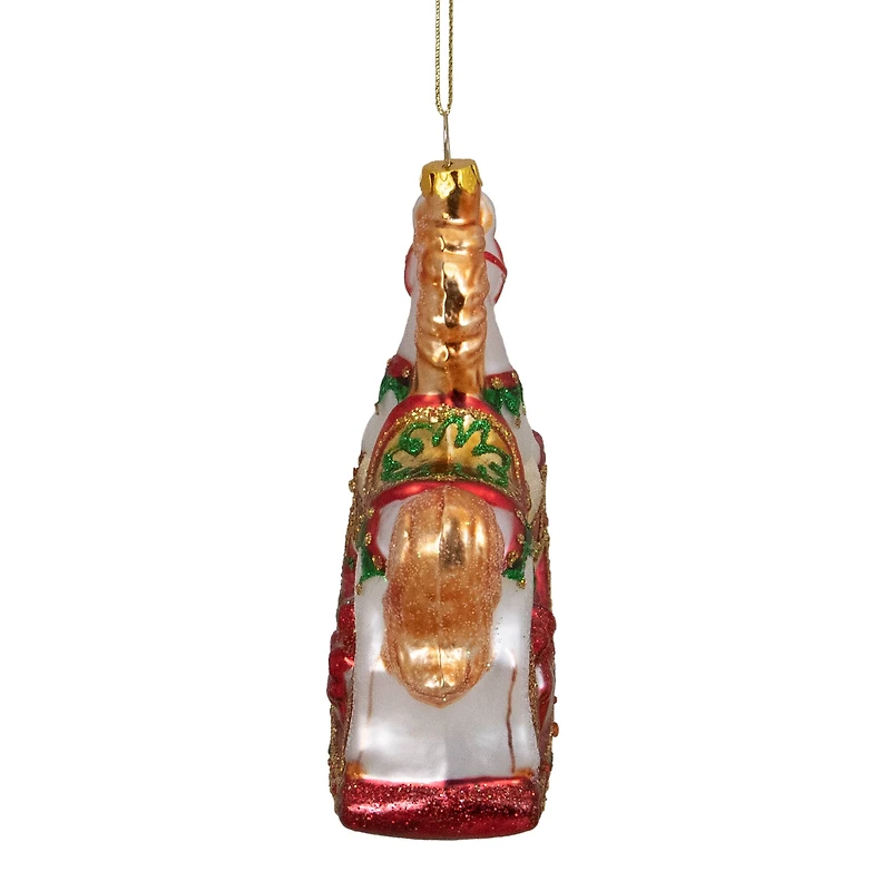 5" Glass Traditional Rocking Horse with Gifts Ornament