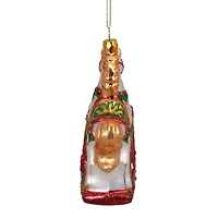 5" Glass Traditional Rocking Horse with Gifts Ornament