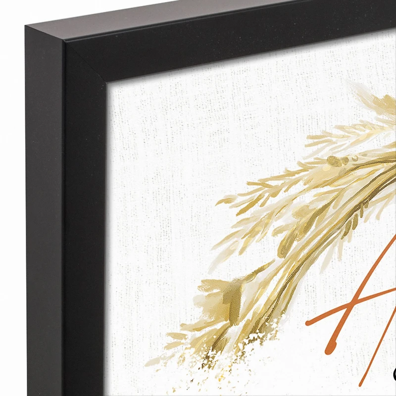 Autumn Hay Wreath Canvas Wall Art with Black Frame
