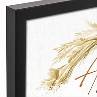Autumn Hay Wreath Canvas Wall Art with Black Frame