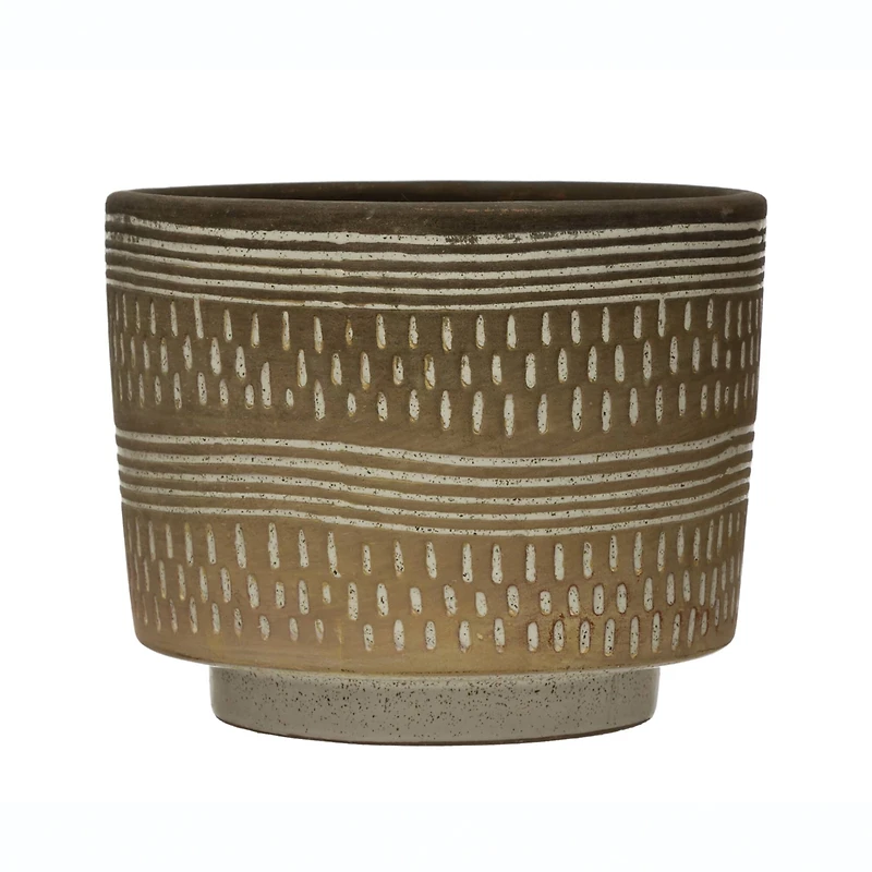 Hello Honey® 7" Debossed Stoneware Planter