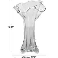 Clear Abstract Fluted Tulip Glass Vase
