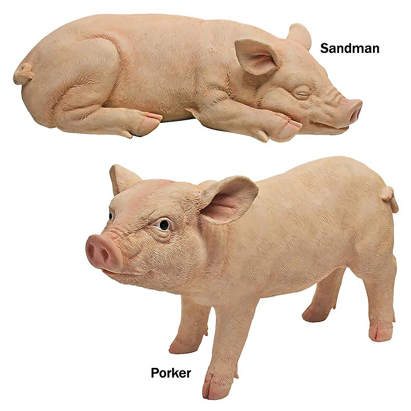 Design Toscano Porker & Sandman the Pig Garden Statue Set