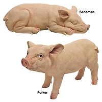 Design Toscano Porker & Sandman the Pig Garden Statue Set
