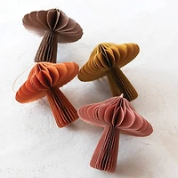 Hello Honey® 4 Pack 5" Mushroom Paper Honeycomb Ornaments