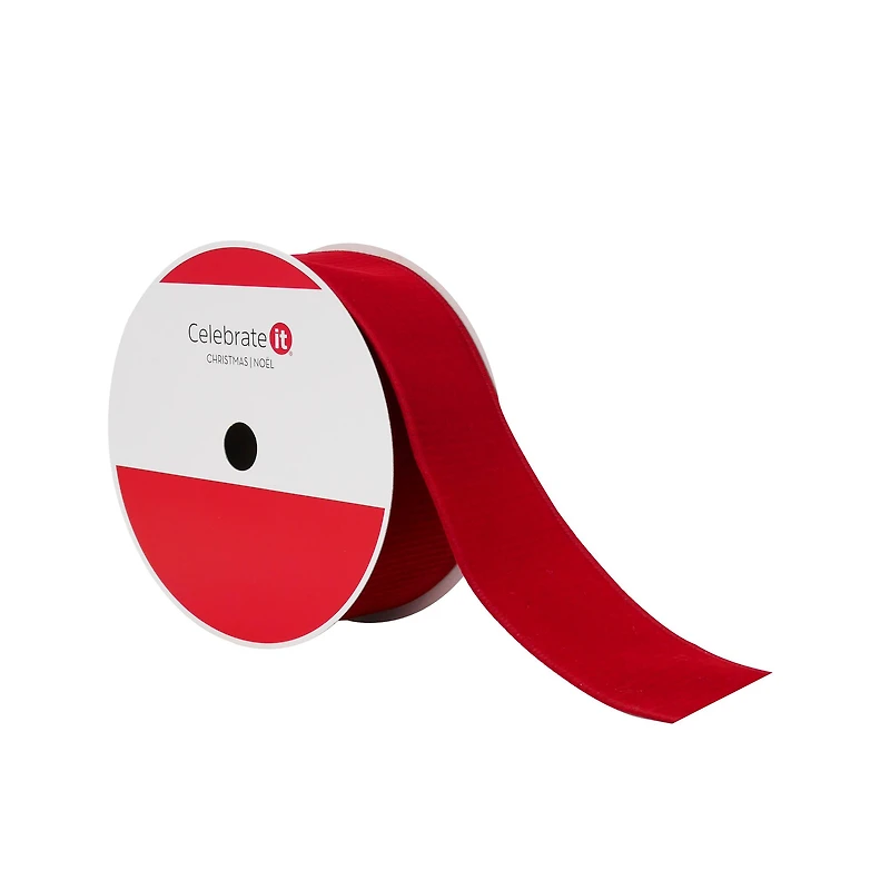 2.5" x 60ft. Burgundy Crinkle Velvet Wired Jumbo Ribbon by Celebrate It®