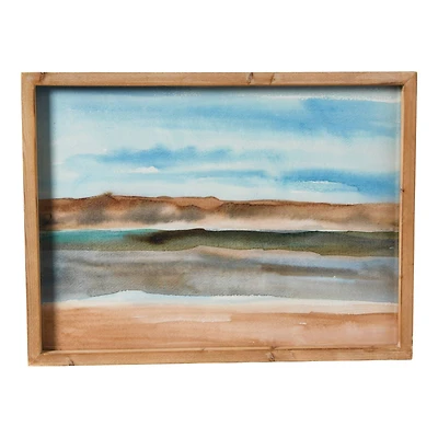 Hello Honey® Abstract Watercolor Landscape Print with Rustic Wood Frame
