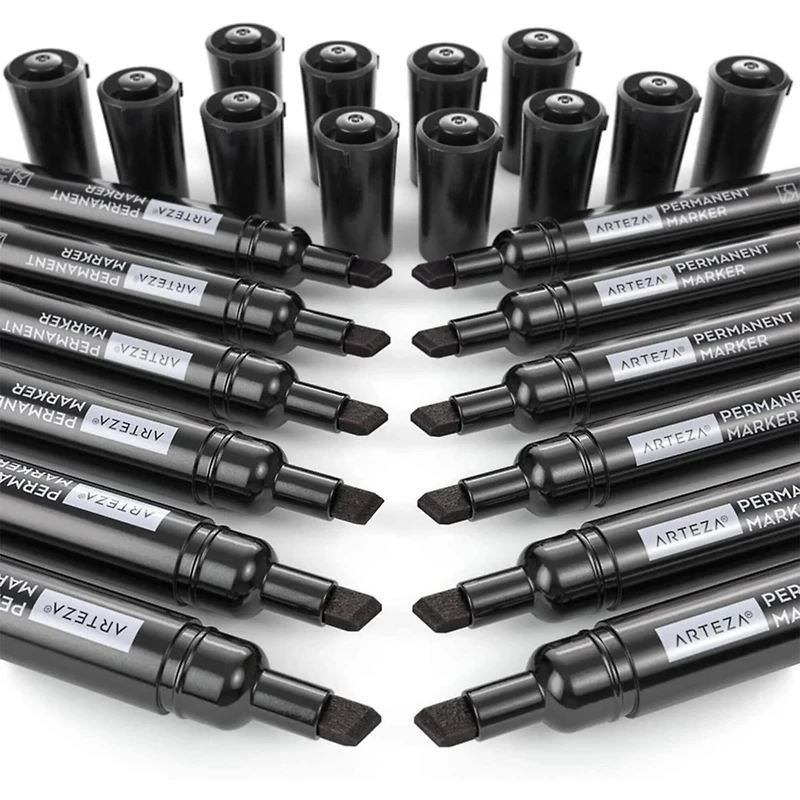 Arteza® Black Chisel Tip Permanent Markers
