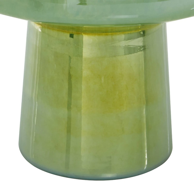 The Novogratz 13" Green Modern Glass Vase