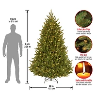 7.5ft. Pre-Lit Natural Fraser Medium Fir Artificial Christmas Tree, Clear Lights