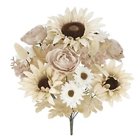 18" Cream Sunflower Mix Deluxe Bush by Ashland®