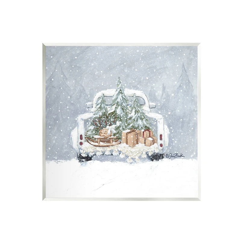 Stupell Industries Winter Snow Holiday Gifts Wall Plaque Art