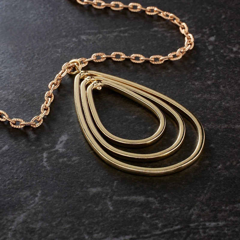 Gold Concentric Teardrop Pendant by Bead Landing™