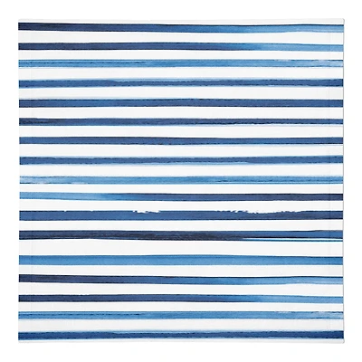Watercolor Blue Stripes Cotton Twill Napkin