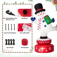 Glitzhome® 6ft. Lighted Inflatable Rotating Snowman Décor