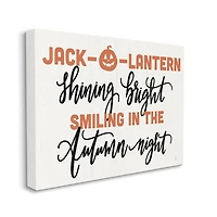 Stupell Industries Autumn Jack-o-Lantern Phrase Canvas Wall Art