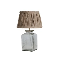 Hello Honey® 12.5" Clear & Natural Farmhouse Glass Table Lamp
