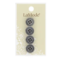 LaMode® 5/8" Light Gray 4-Hole Buttons, 4ct.