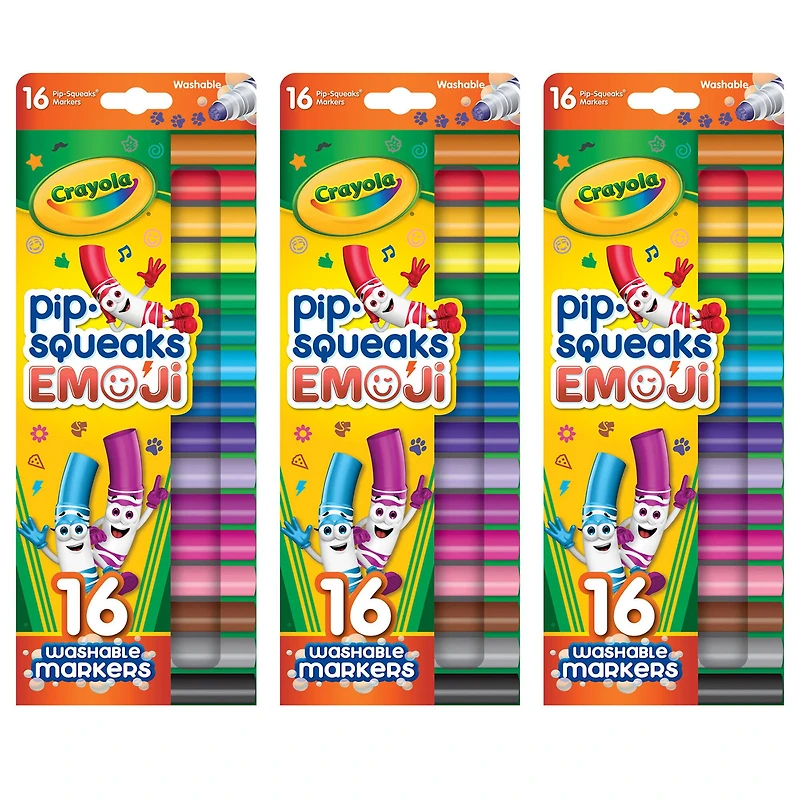Crayola® Pip Squeaks Stamper Markers, 3 Packs of 16