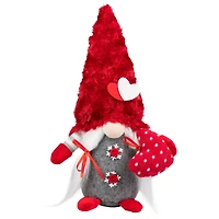 11.5" Red & Gray Fuzzy Hat Valentine's Day Gnomes Set