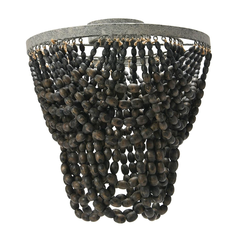 Hello Honey® 2-Tier Draped Wood Bead Semi-Flush Mount Ceiling Light