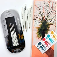 Silver Brush Limited Ultra Mini® White handles ultimate round Brushes, Set of 4