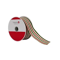 1.5" x 30ft. Red, Green & White Stripes Wired Ribbon by Celebrate It®