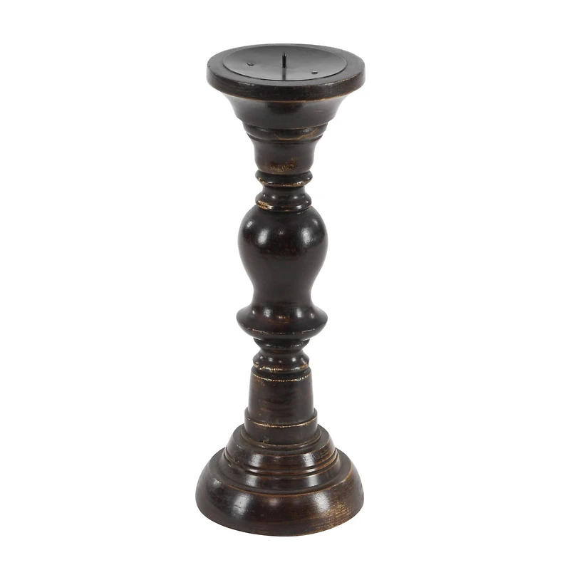 Black Mango Wood Farmhouse Candle Holder Set, 3ct.