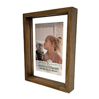 Expressions™ Brown Linear Wood Float Frame by Studio Décor