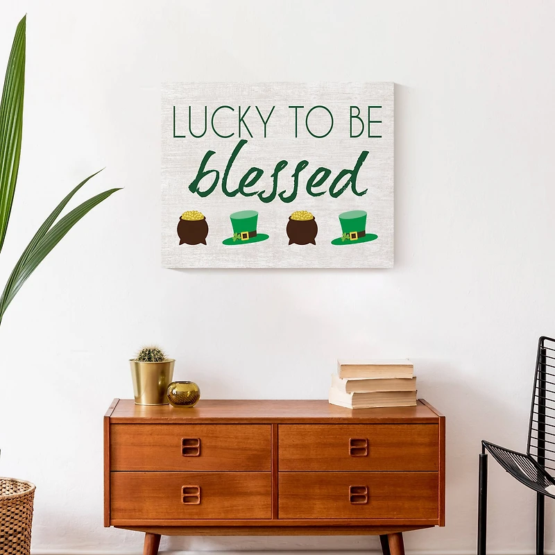 Lucky To Be Blessed 16" x 20" Canvas Wall Art