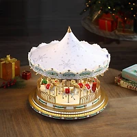 Mr. Christmas 17" White Animated Deluxe Crystal Carousel