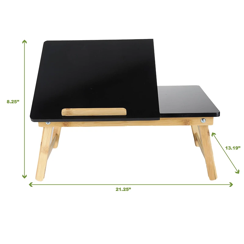 Mind Reader 21.2" Adjustable Bamboo Lap Desk Breakfast Table with Foldable Legs