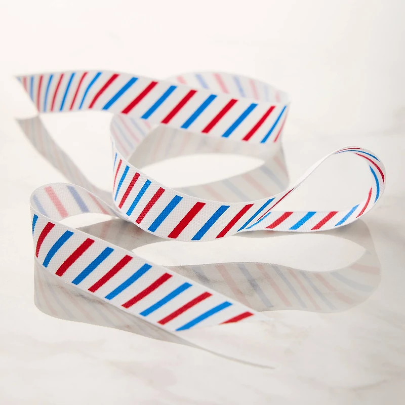 5/8" x 7yd. Red & Blue Striped Ribbon by Celebrate It™ Classic