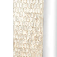36" x 1" x 48" Cream Mother of Pearl Shell Handmade Mosaic Room Wall Mirror