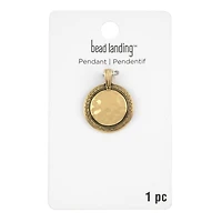 Gold Hammered Circle Plate Pendant by Bead Landing™ 